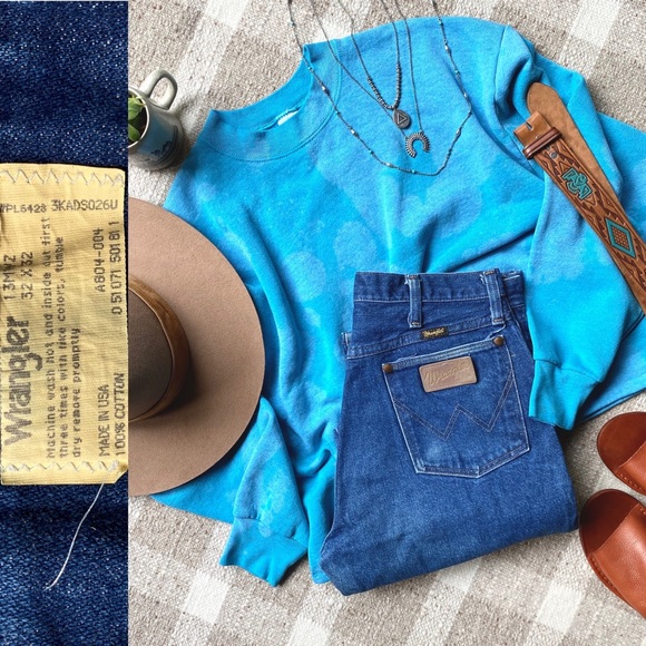 Vintage Wrangler High Waist Jean Straight Leg W 30 31 - Picture 4 of 6